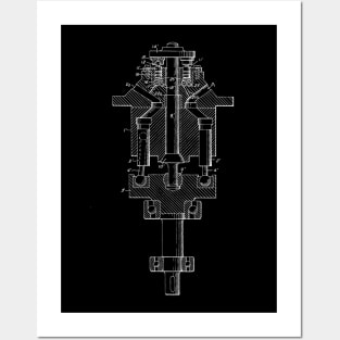 Axial Pistol Unit Vintage Patent Hand Drawing Posters and Art